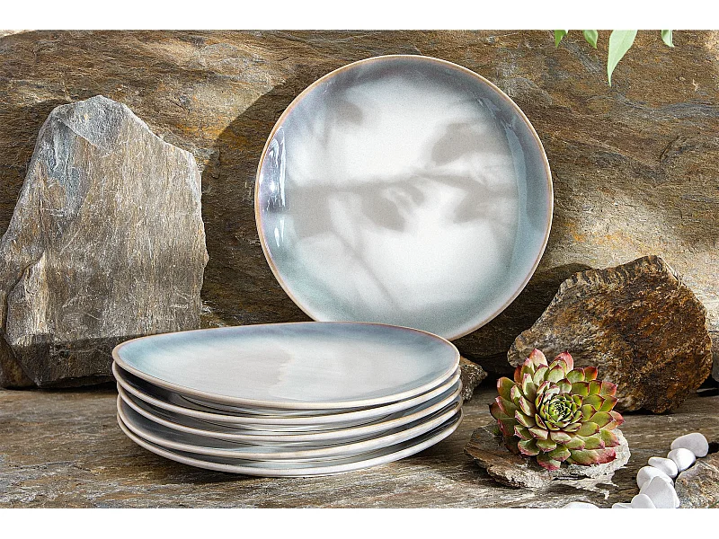 Teller-Set Speiseteller 6-tlg - Porzellan - bunt - FREJA