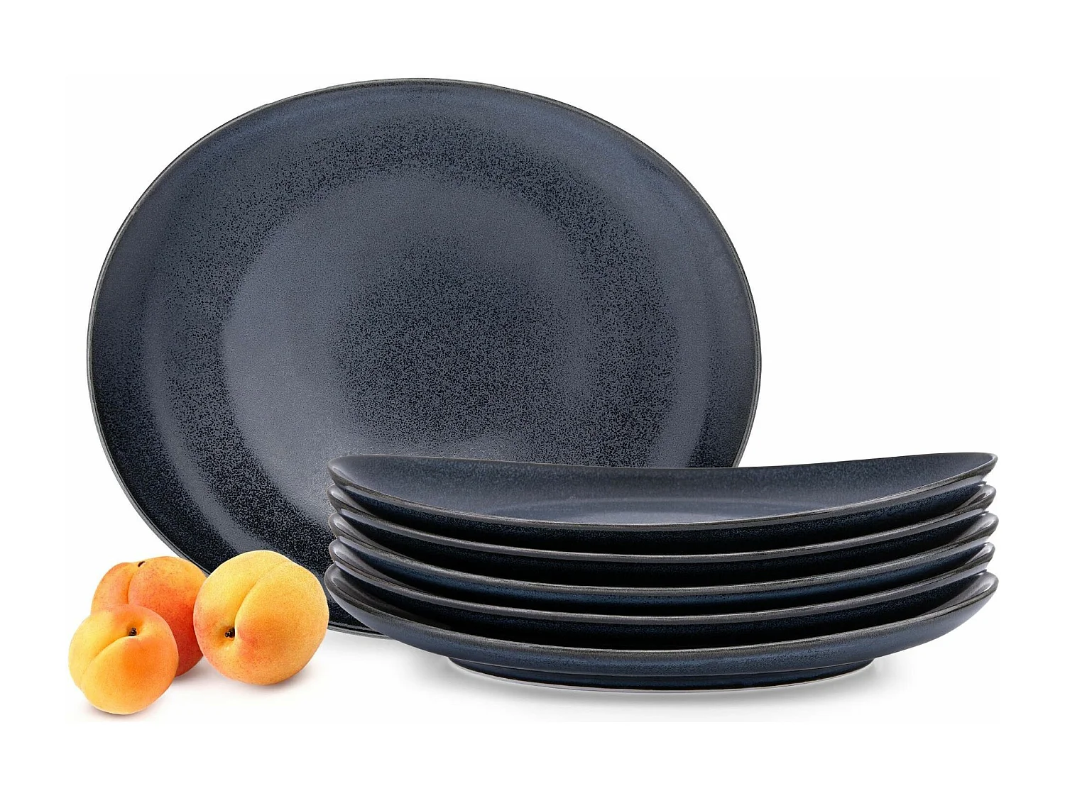 Speiseteller (6er-Set) - Porzellan - schwarz - TIME BLACK