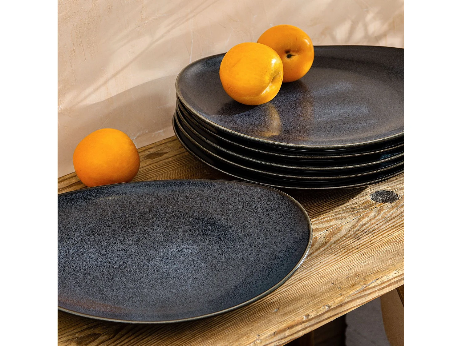 Speiseteller (6er-Set) - Porzellan - schwarz - TIME BLACK