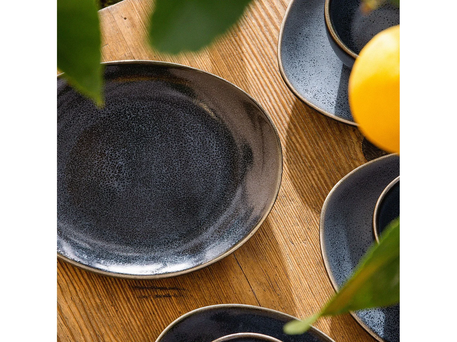 Speiseteller (6er-Set) - Porzellan - schwarz - TIME BLACK