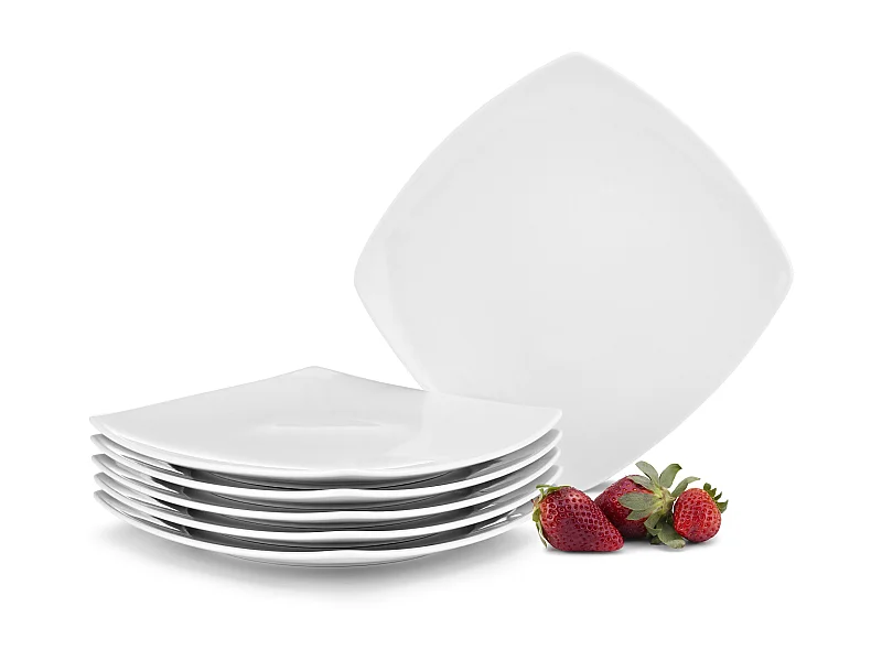 Teller-Set Dessertteller 6-tlg 6 Pers  - Porzellan - weiß - CARLINA