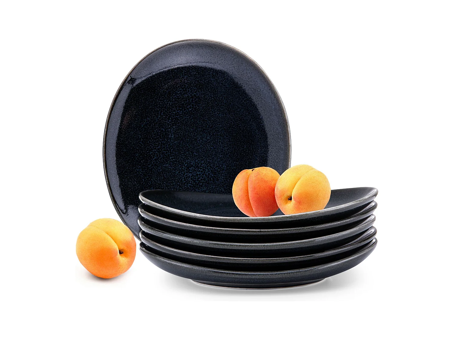 Dessertteller (6-tlg) 6 Personen  - Porzellan - schwarz - TIME BLACK