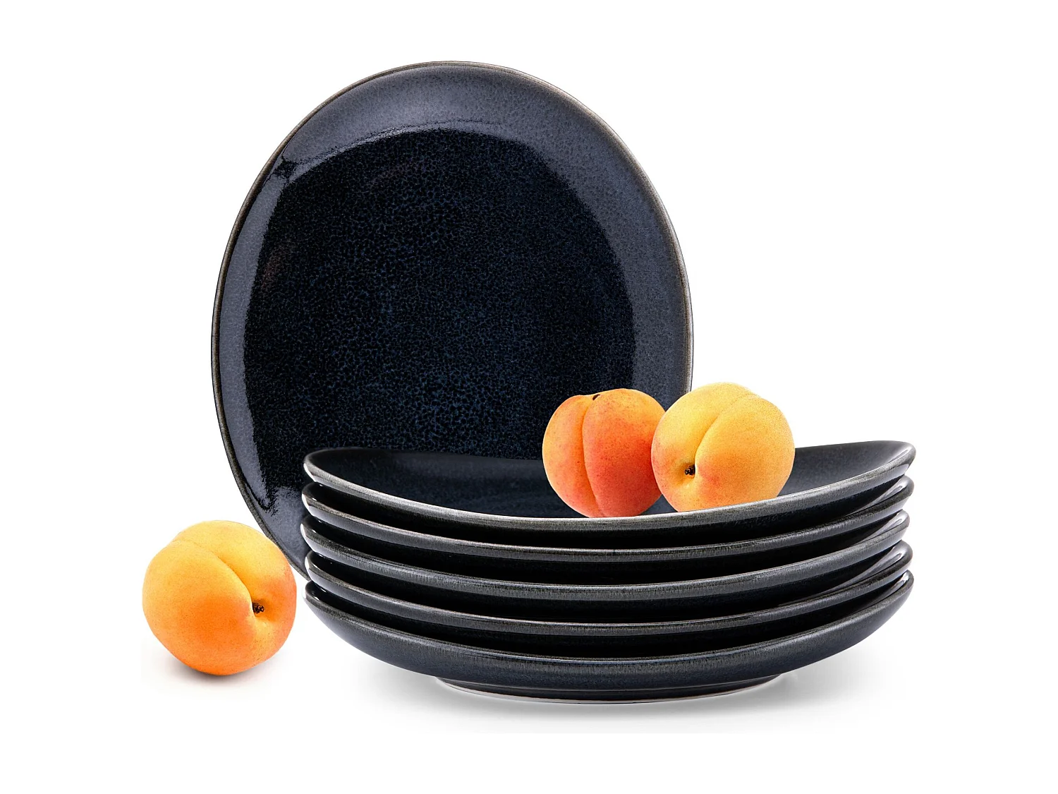 Dessertteller (6-tlg) 6 Personen  - Porzellan - schwarz - TIME BLACK