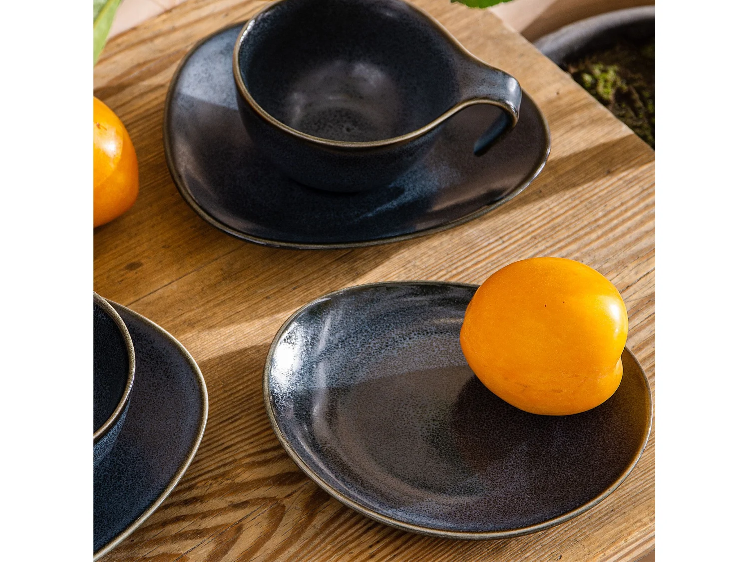 Dessertteller (6-tlg) 6 Personen  - Porzellan - schwarz - TIME BLACK