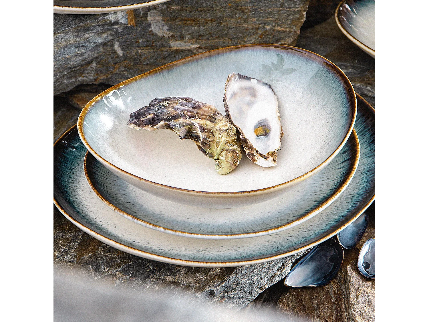 Suppenteller  6-tlg  - Porzellan - marineblue - TIME DIM