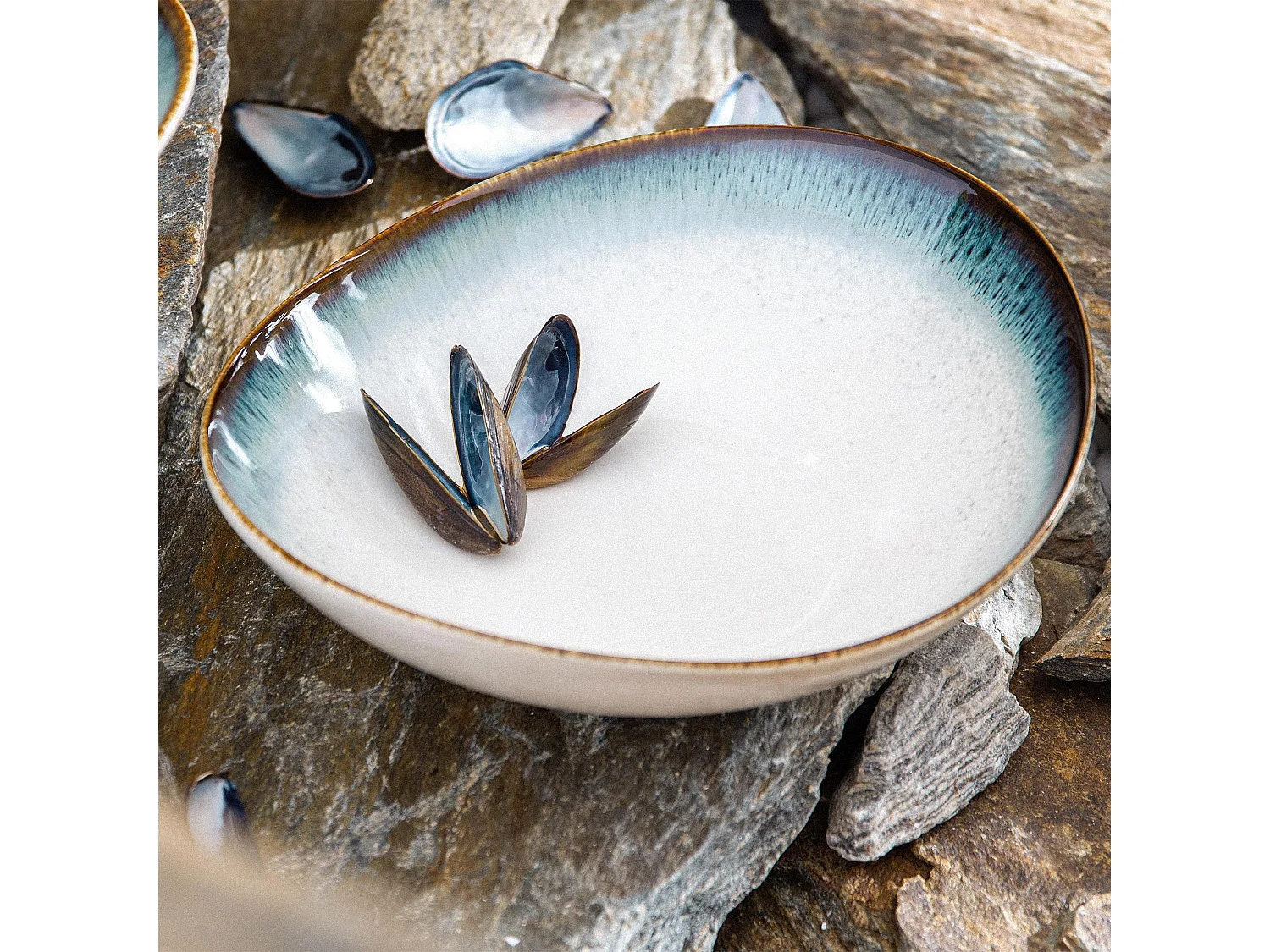 Suppenteller  6-tlg  - Porzellan - marineblue - TIME DIM