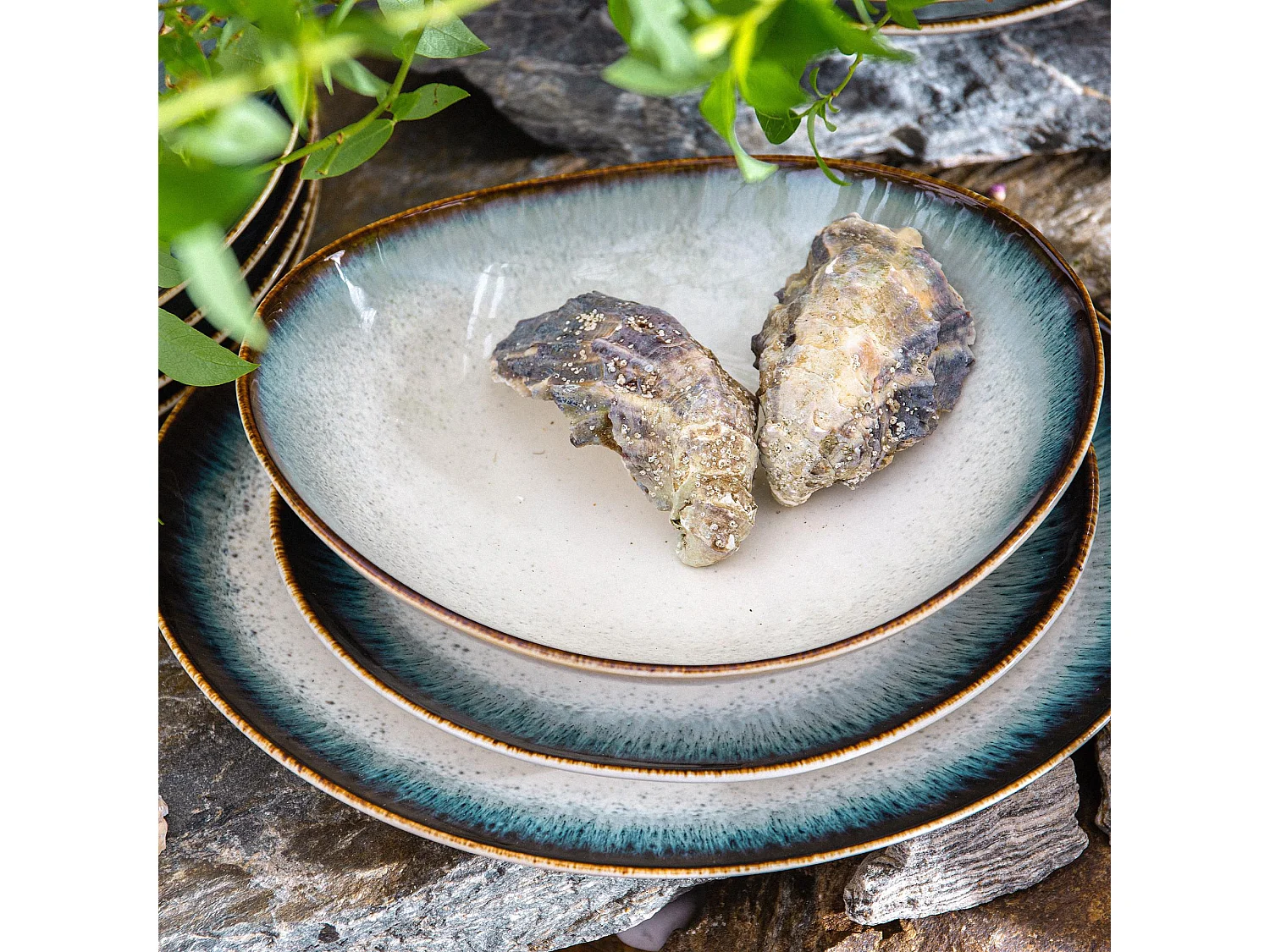 Suppenteller  6-tlg  - Porzellan - marineblue - TIME DIM