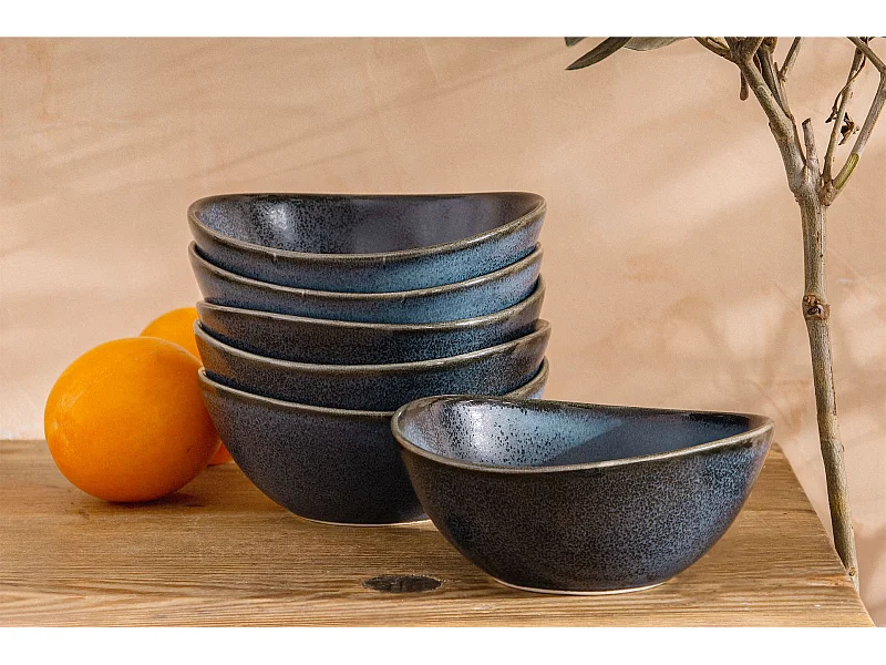 Schale-Set (6er-Set)  - Porzellan - schwarz - TIME BLACK