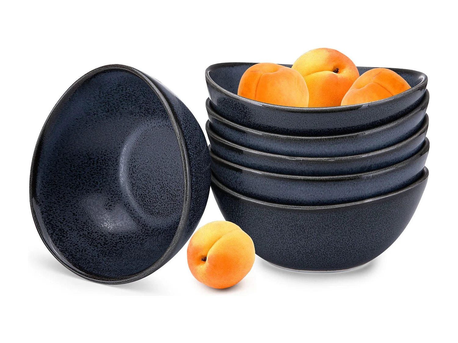 Schale-Set (6er-Set)  - Porzellan - schwarz - TIME BLACK