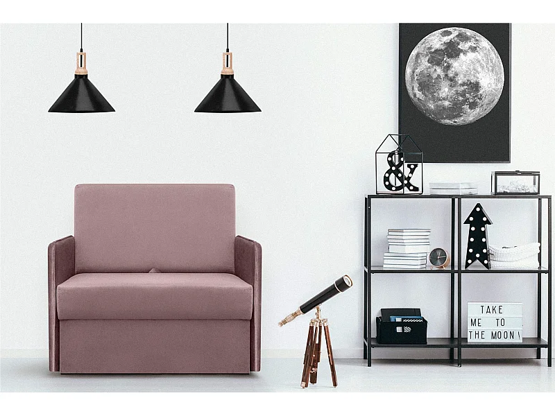 Klappsofa mit Schlaffunktion und Bettkasten - Rosa - PEDATU