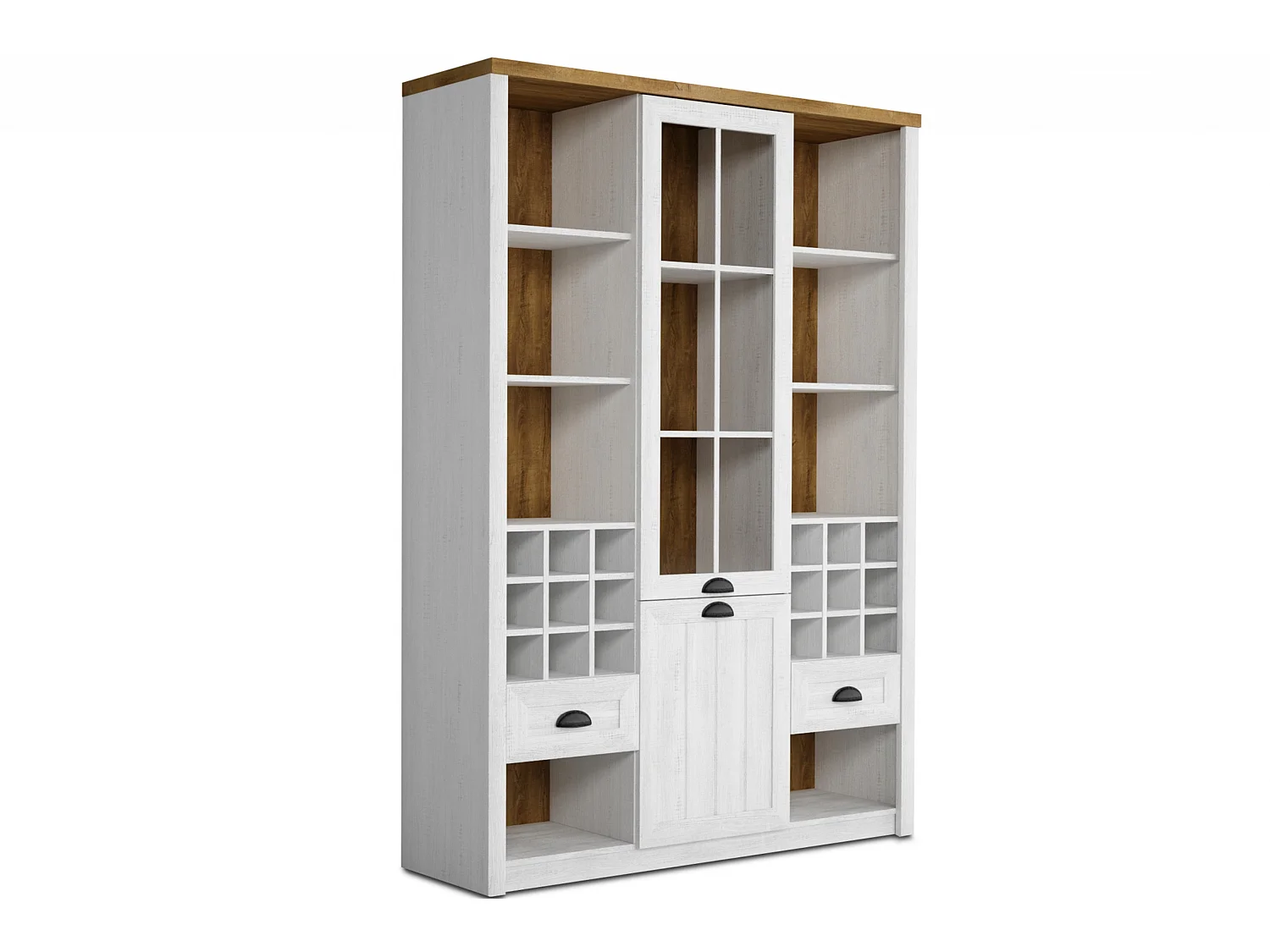 Sideboard mit Schubladen - Einlegeböden und Türen - weiß - LEMAS