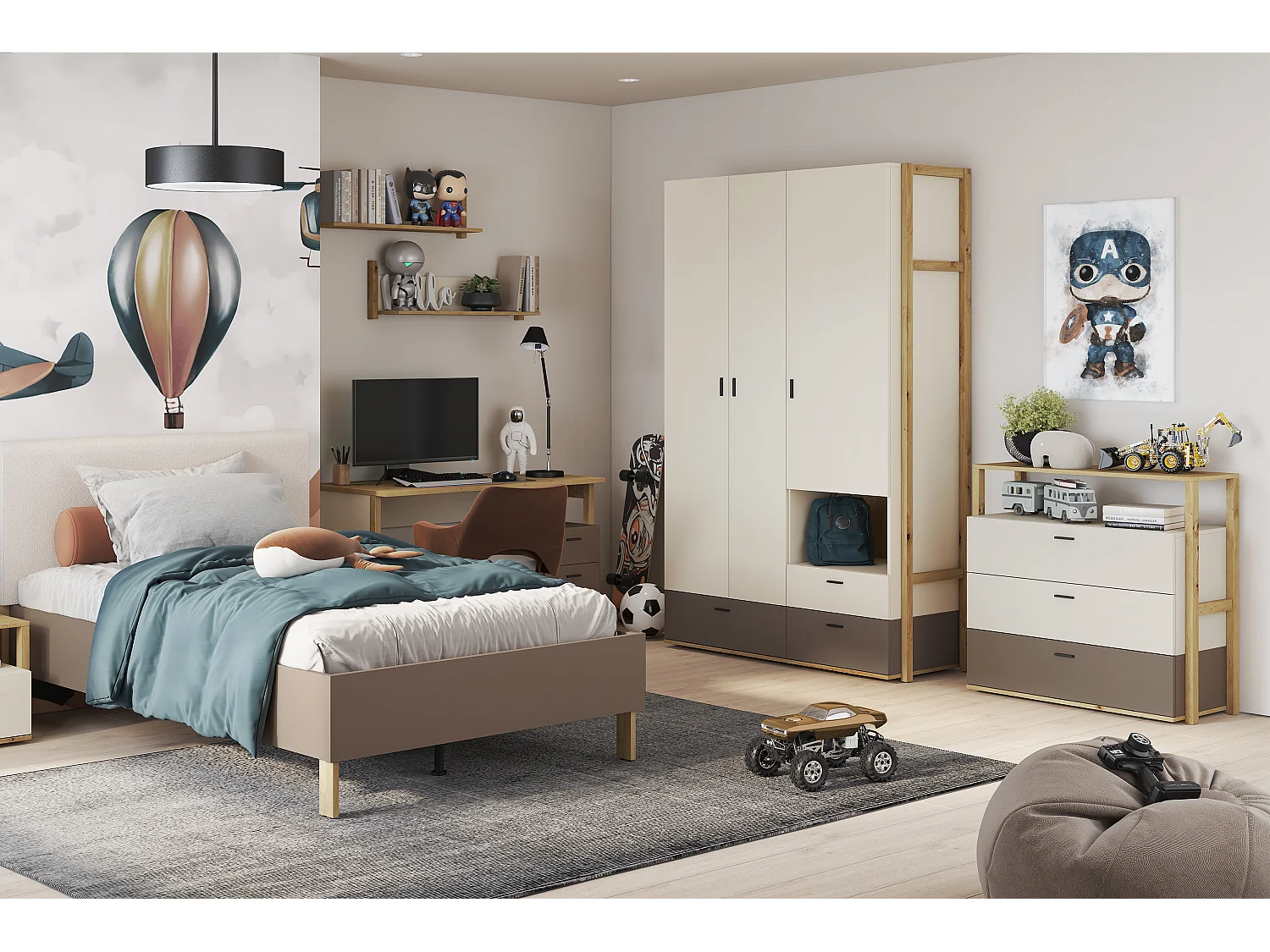 Kommode mit Schubladen für das Jugendzimmer - Cremefarben - TRIDA