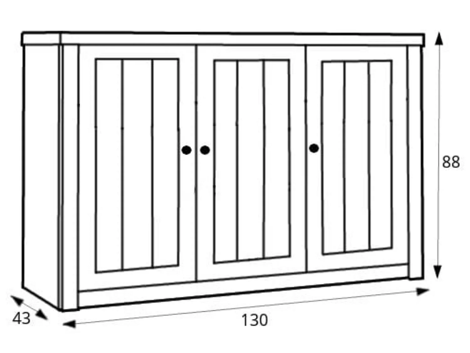 Kommode zeitloses Design - Provenzalischer Stil - weiß - LEMAS