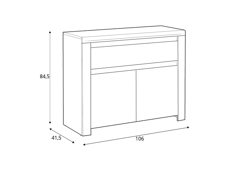 Kommode zeitloses Design - Weißglanz - DAMINO