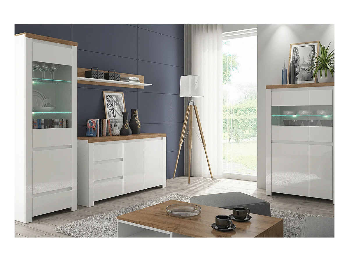 Kommode zeitloses Design - Weißglanz - DAMINO