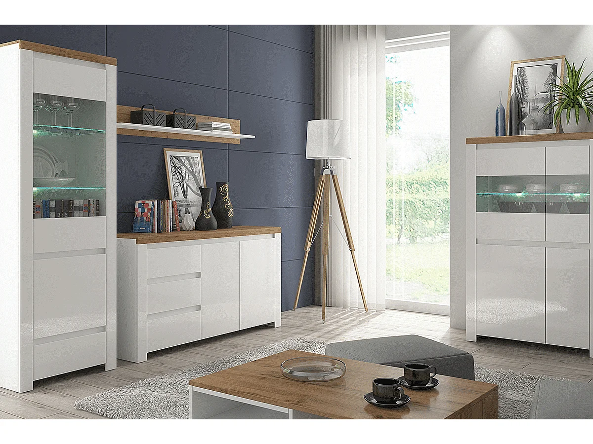 Kommode zeitloses Design - Weißglanz - DAMINO