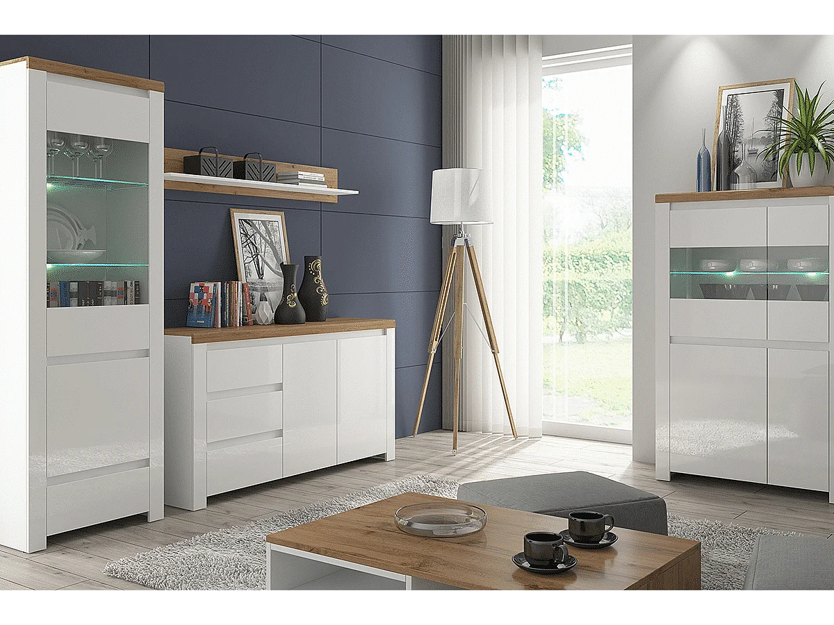 Kommode zeitloses Design - Weißglanz - DAMINO