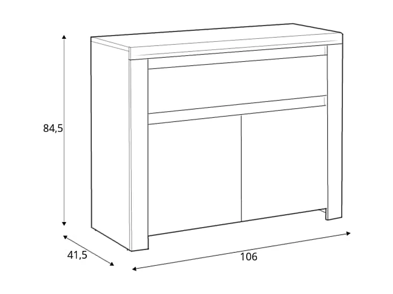 Kommode zeitloses Design - Weißglanz - DAMINO