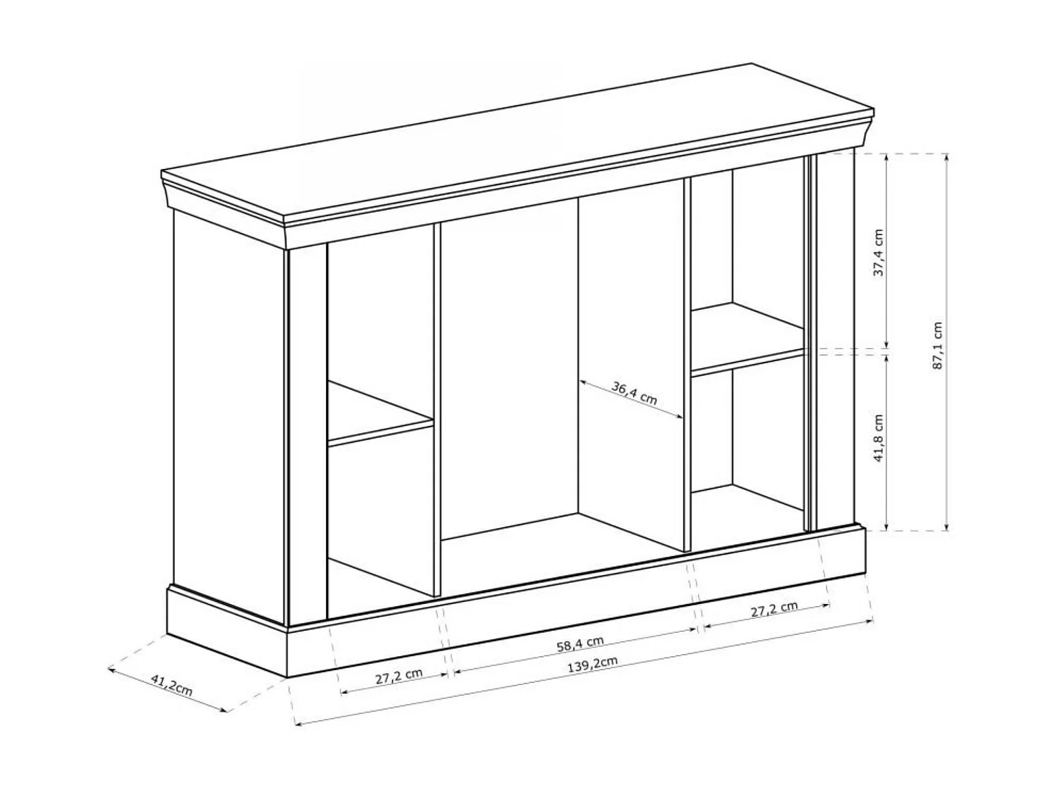 Kommode mit Schubladen und Türen - vintage - natürliche Eiche - VETIS
