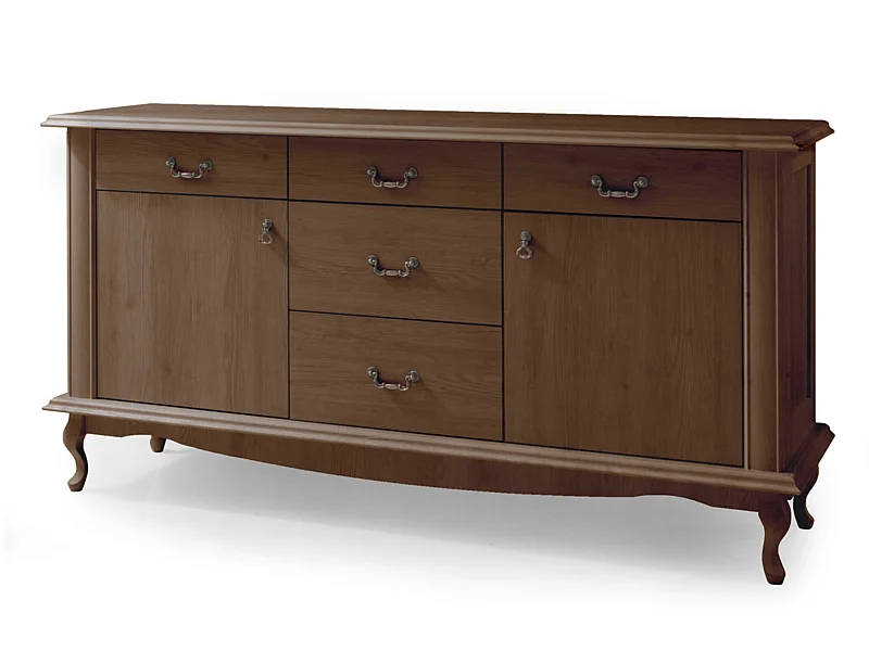 Kommode mit Türen geschnitzte Füße - braun - BRITON