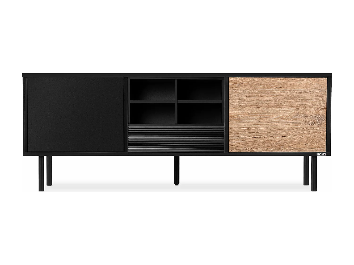 TV-Schränk Loft-Stil - schwarz - LOFTY