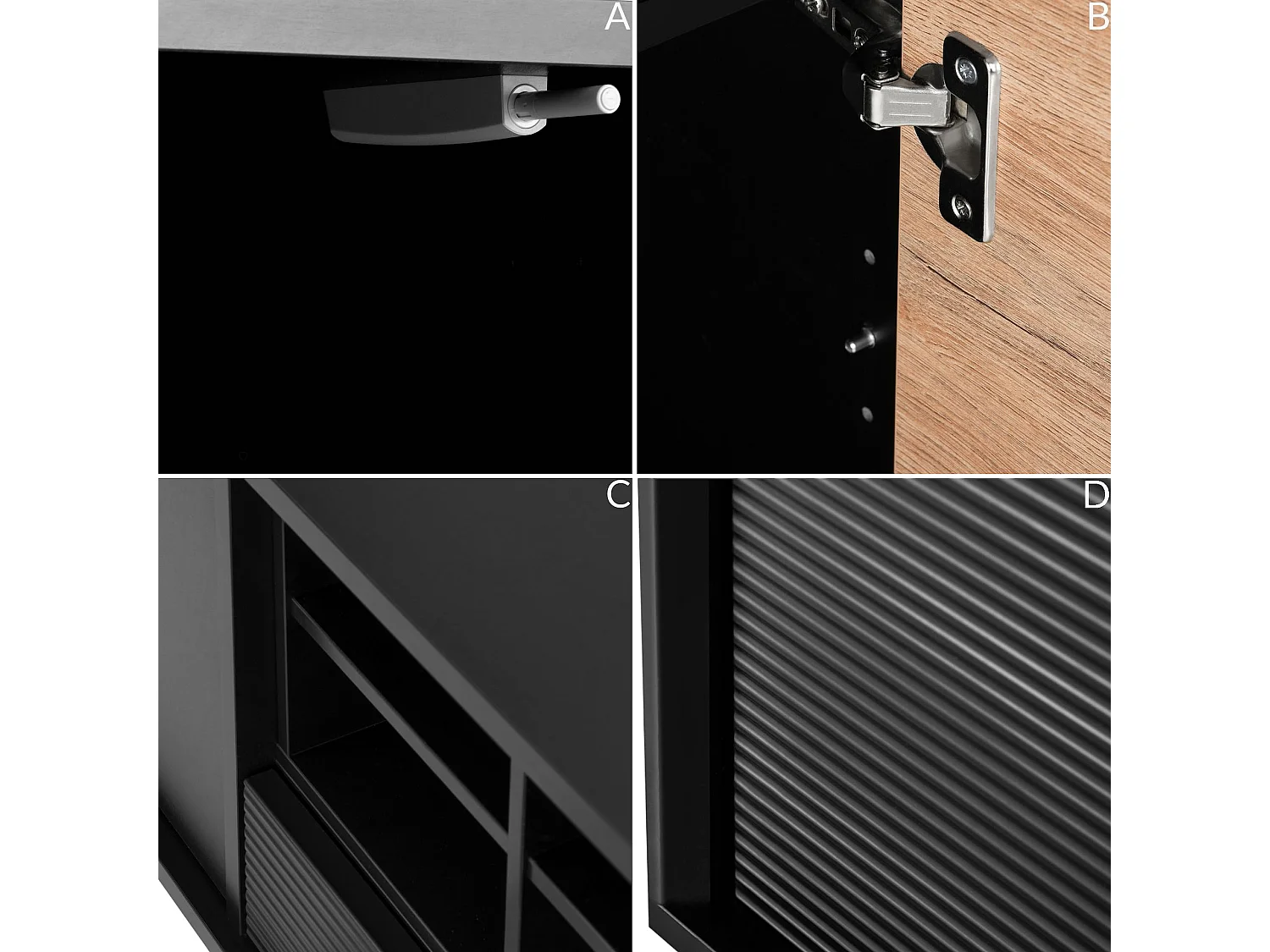 TV-Schränk Loft-Stil - schwarz - LOFTY