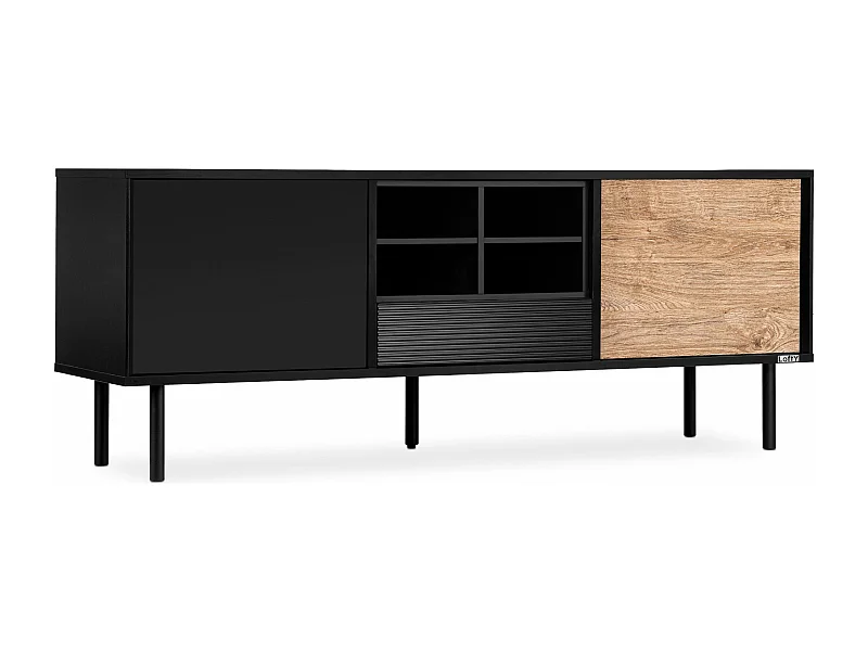 TV-Schränk Loft-Stil - schwarz - LOFTY