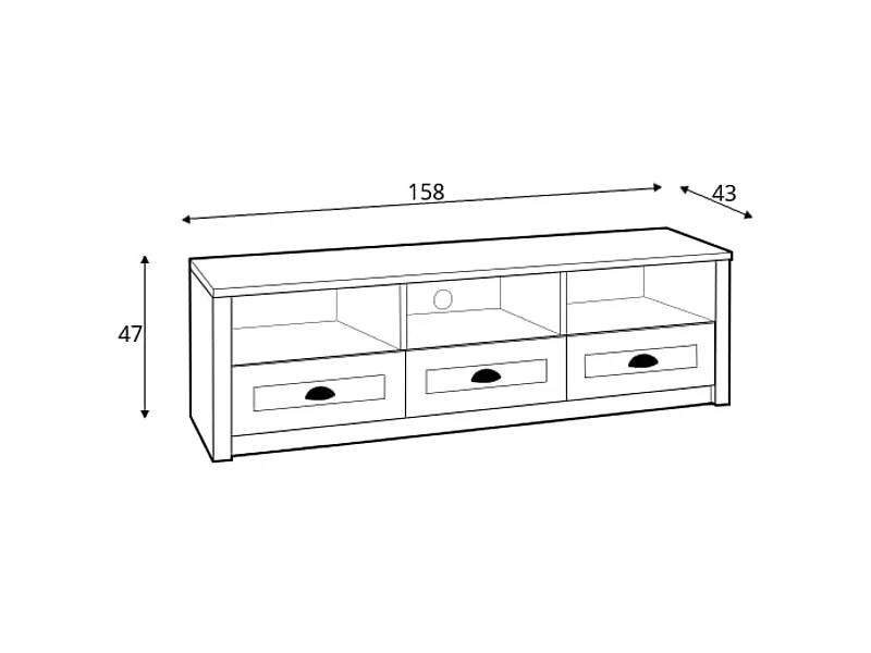 TV-Schränk Loft-Stil - weiß - LEMAS