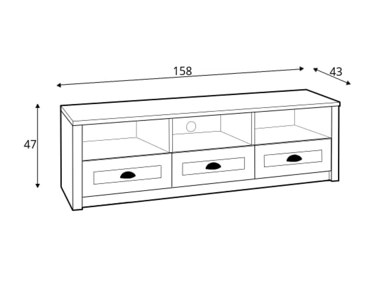 TV-Schränk Loft-Stil - weiß - LEMAS