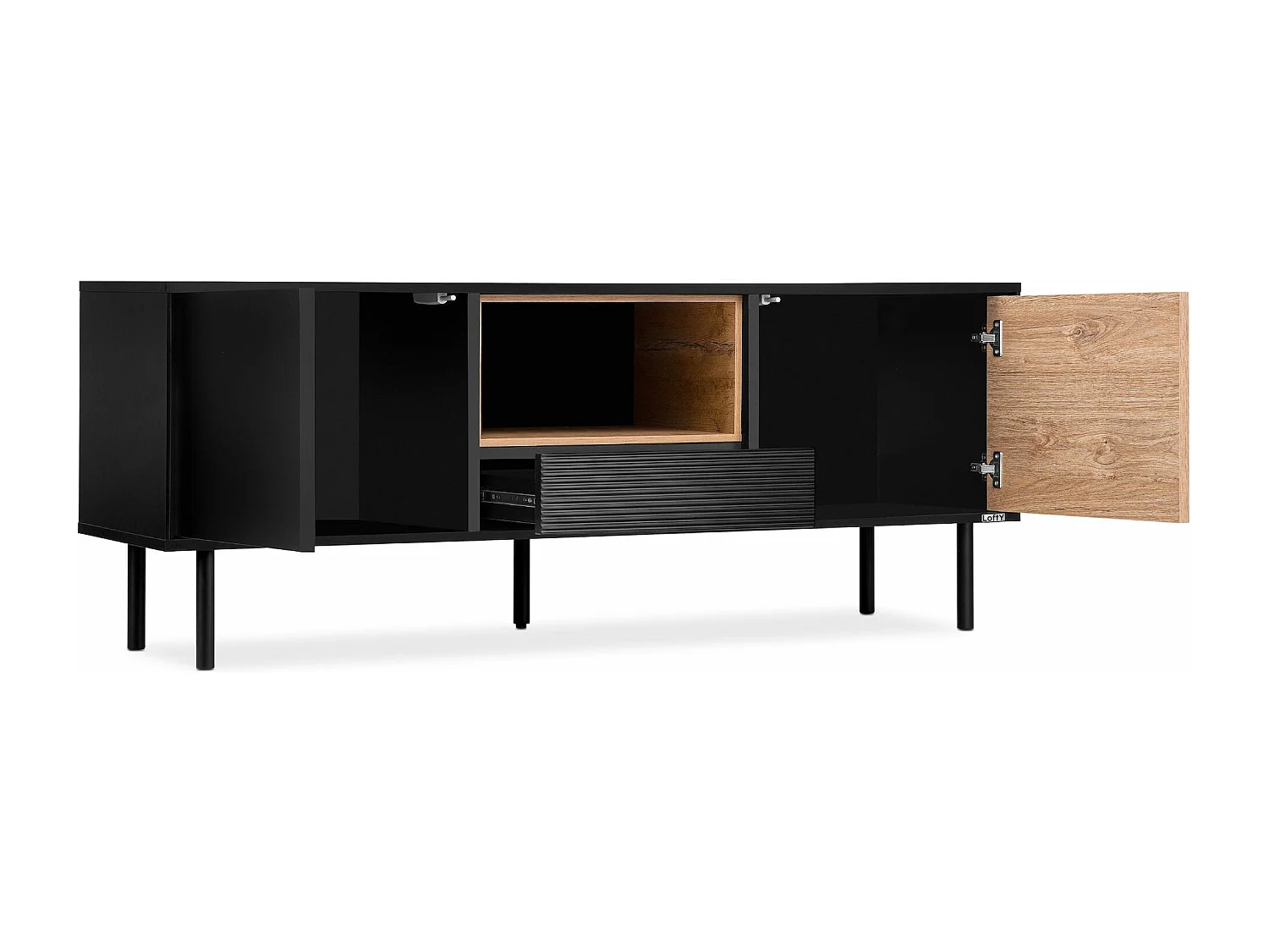 TV-Schränk Loft-Stil - schwarz - LOFTY