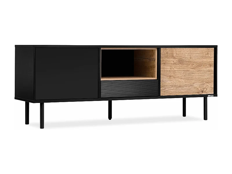 TV-Schränk Loft-Stil - schwarz - LOFTY