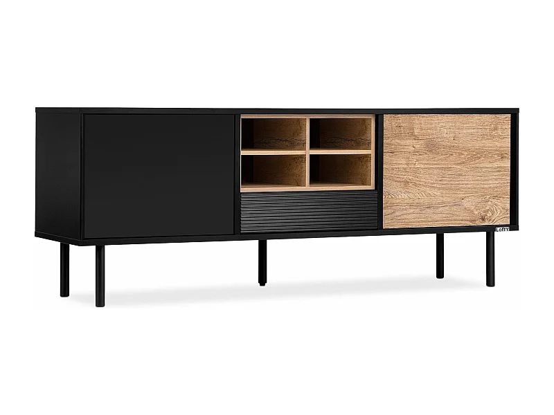 TV-Schränk Loft-Stil - schwarz - LOFTY