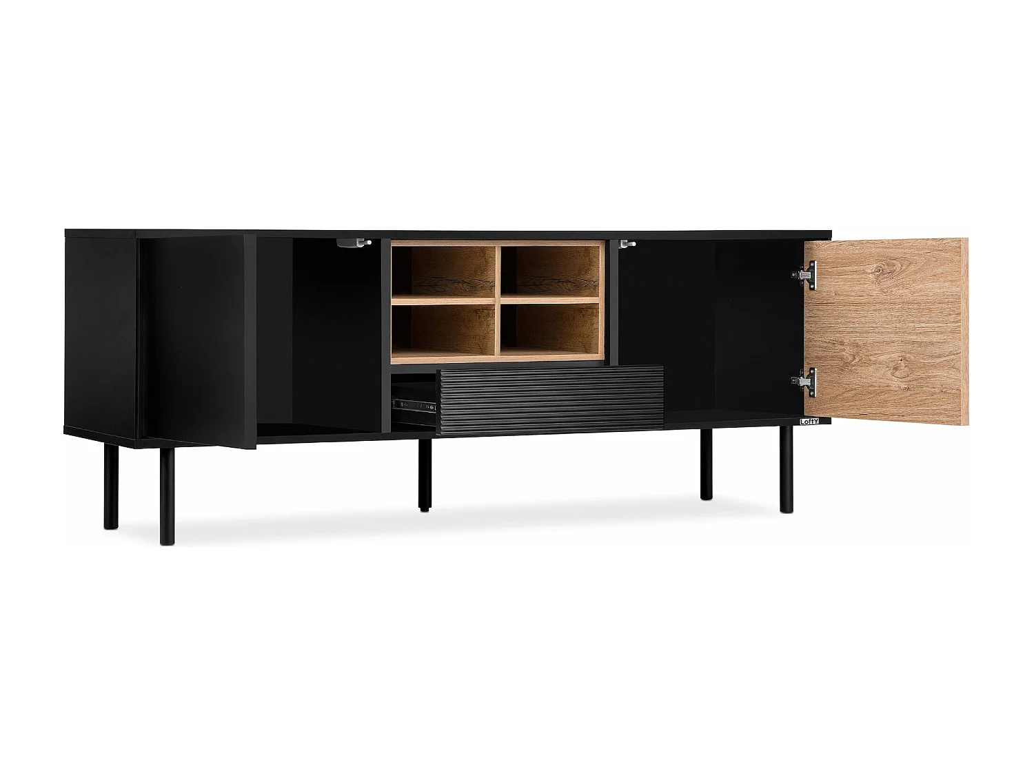 TV-Schränk Loft-Stil - schwarz - LOFTY