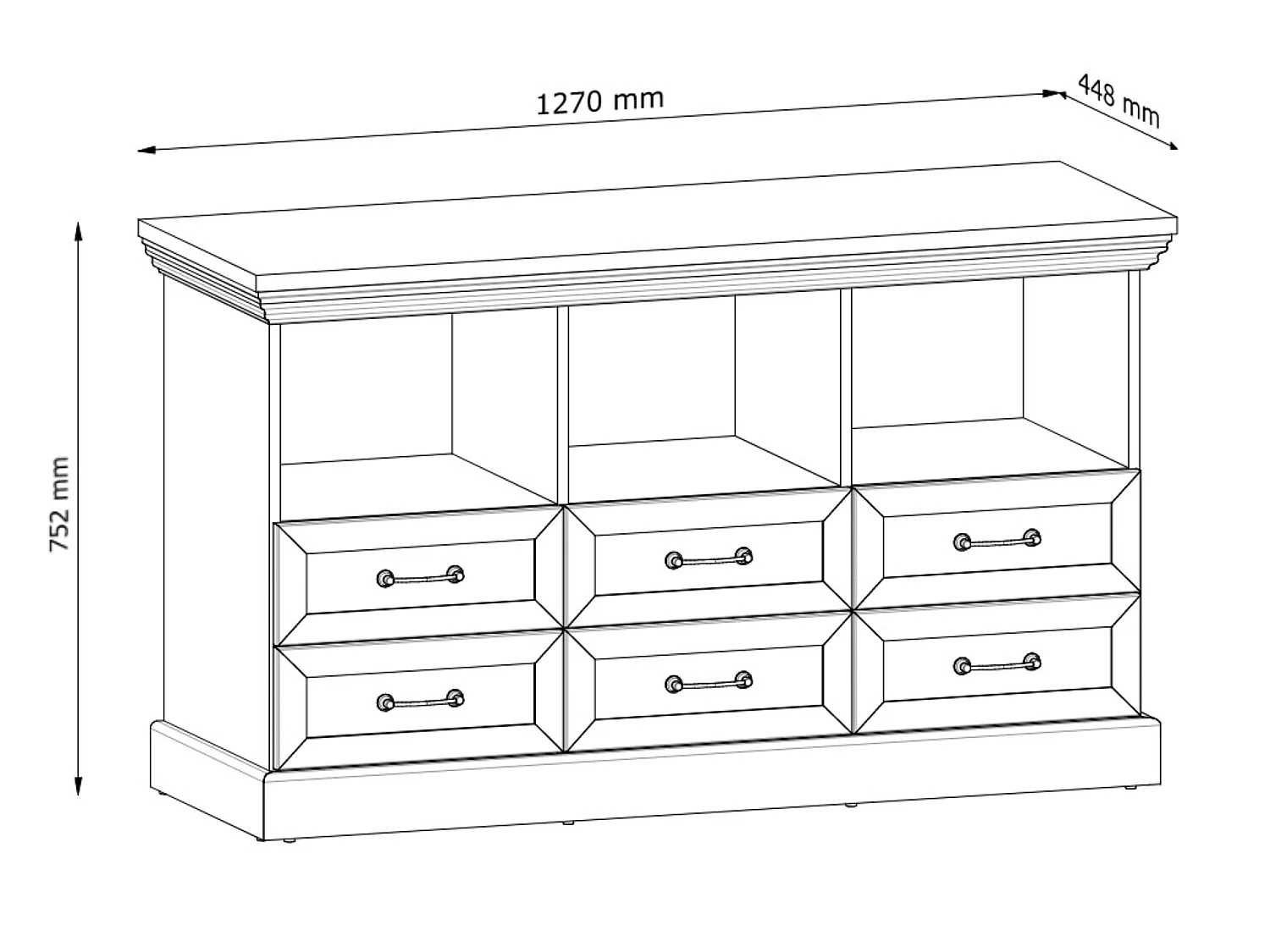 RTV-Schrank mit Schubladen - Cremefarben - ARVEN