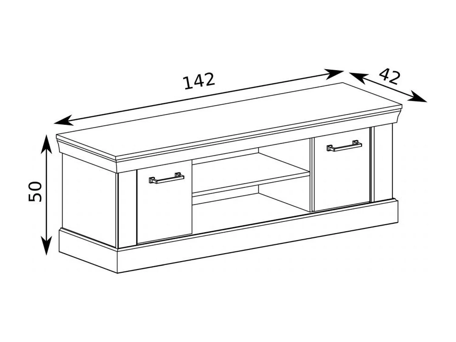 RTV-Schrank mit Türen vintage - natürliche Eiche - VETIS