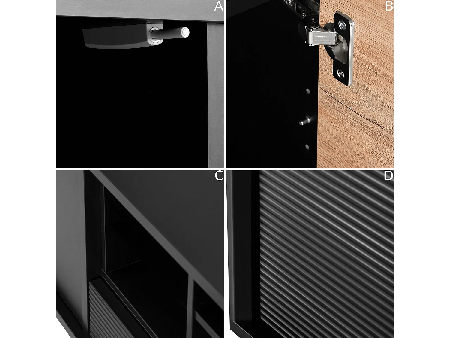 TV-Schränk Loft-Stil - schwarz - LOFTY