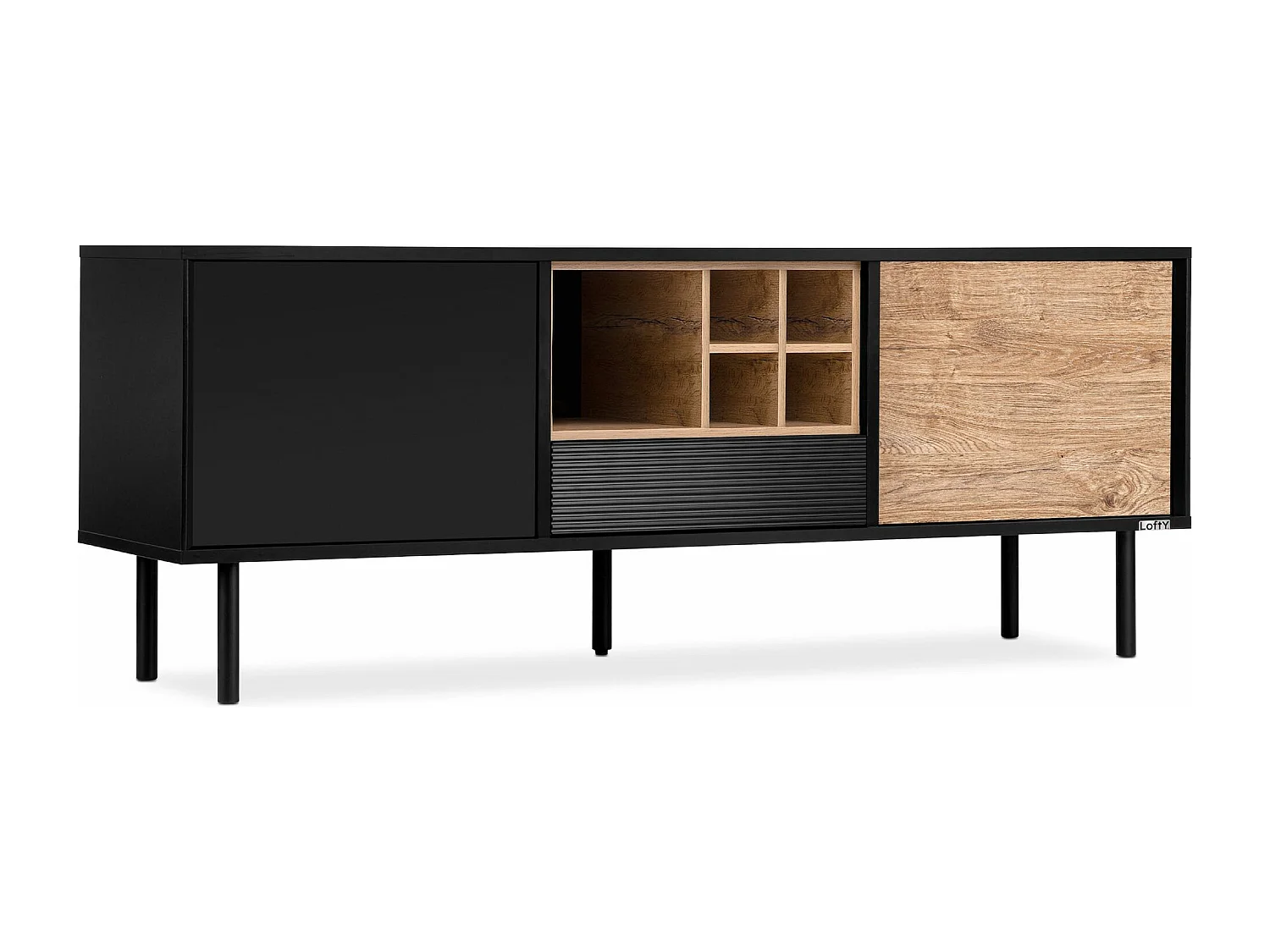 TV-Schränk Loft-Stil - schwarz - LOFTY