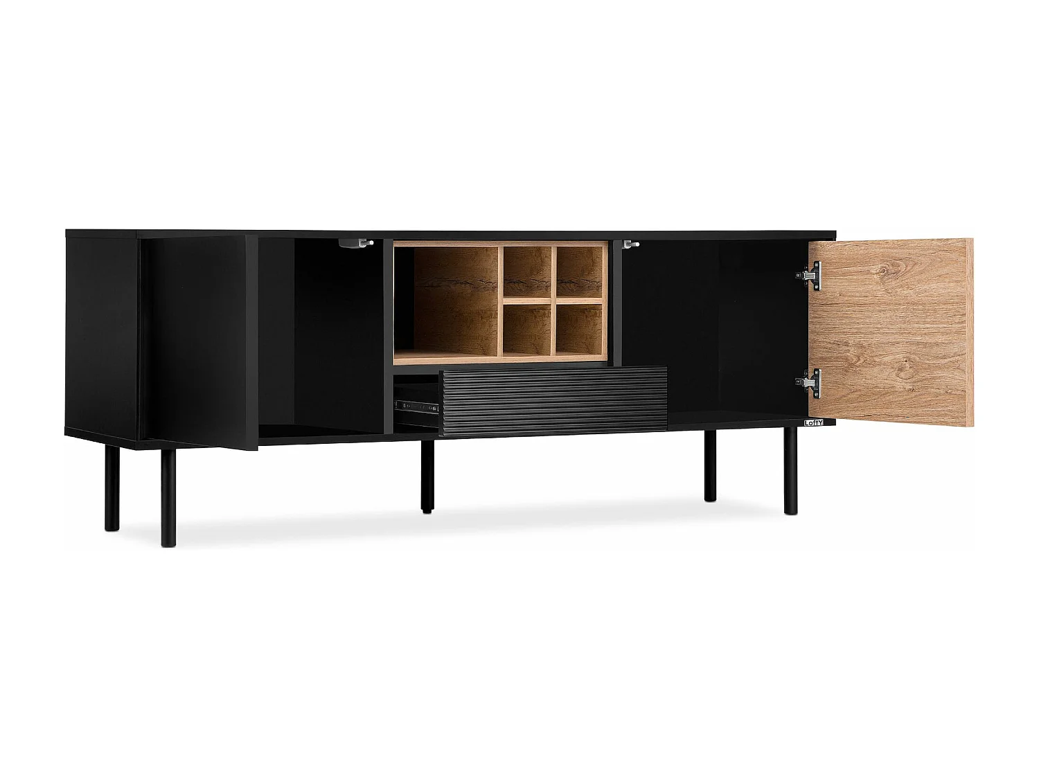 TV-Schränk Loft-Stil - schwarz - LOFTY