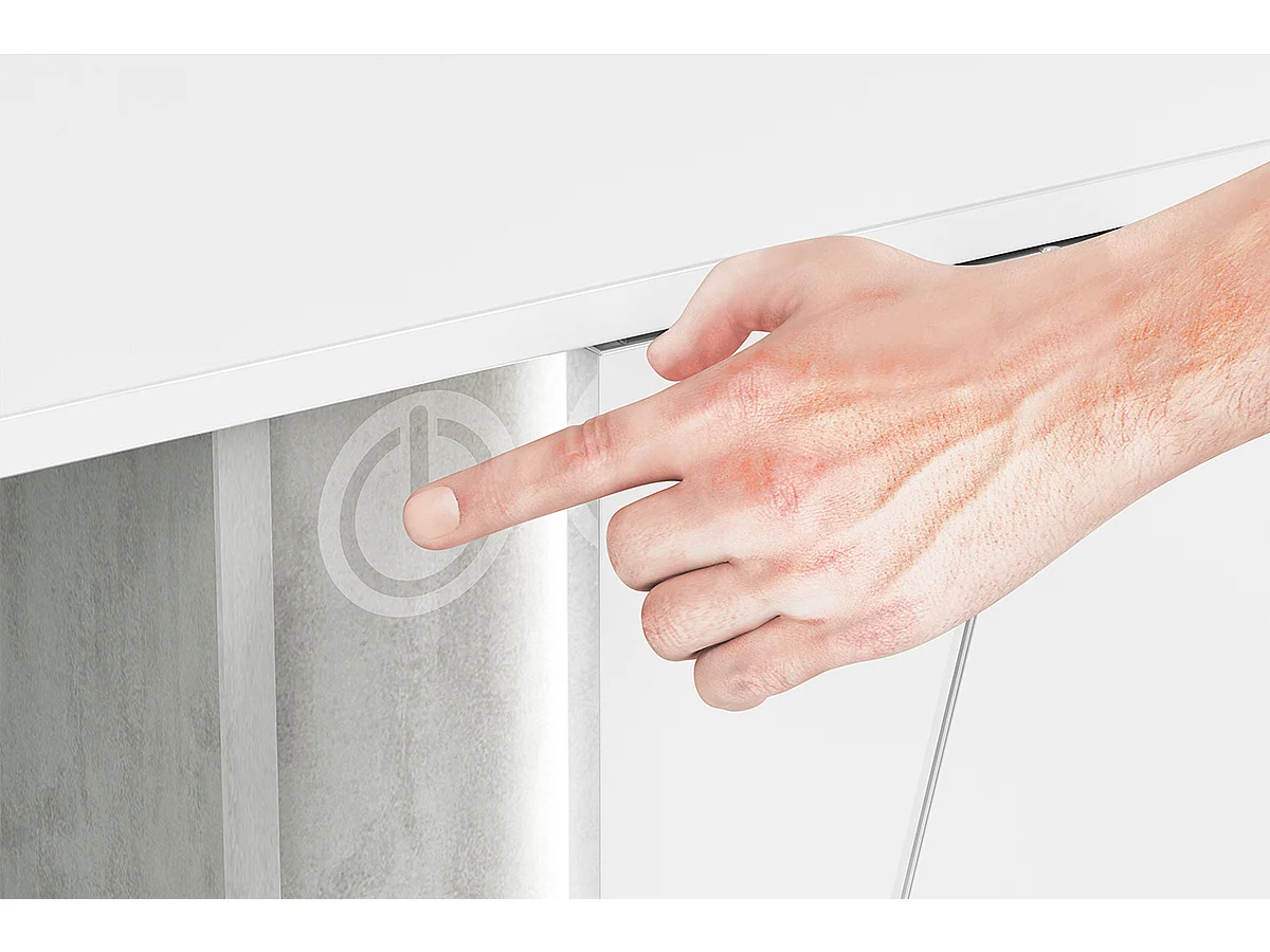 TV-Schränk Loft-Stil - weiß glänzend - HOSTA