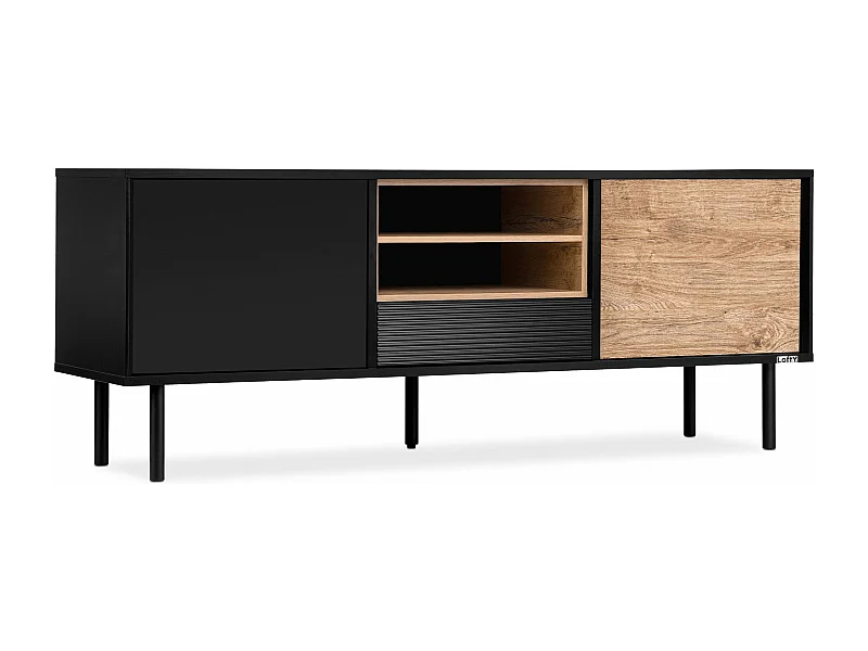 TV-Schränk Loft-Stil - schwarz - LOFTY