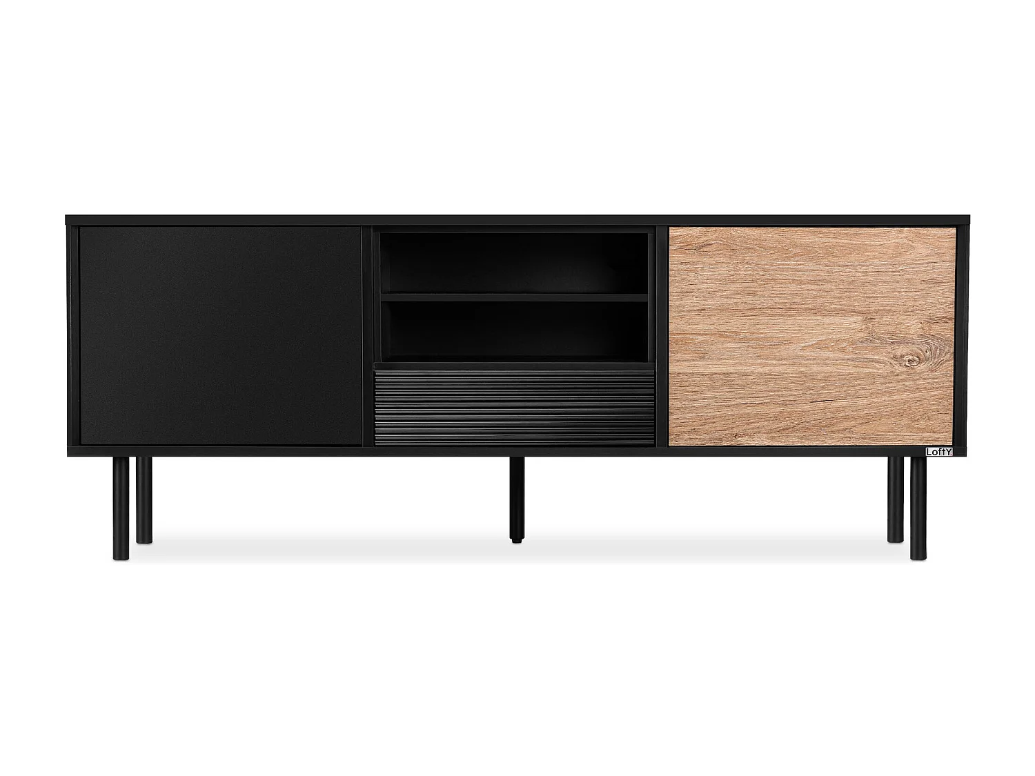 TV-Schränk Loft-Stil - schwarz - LOFTY