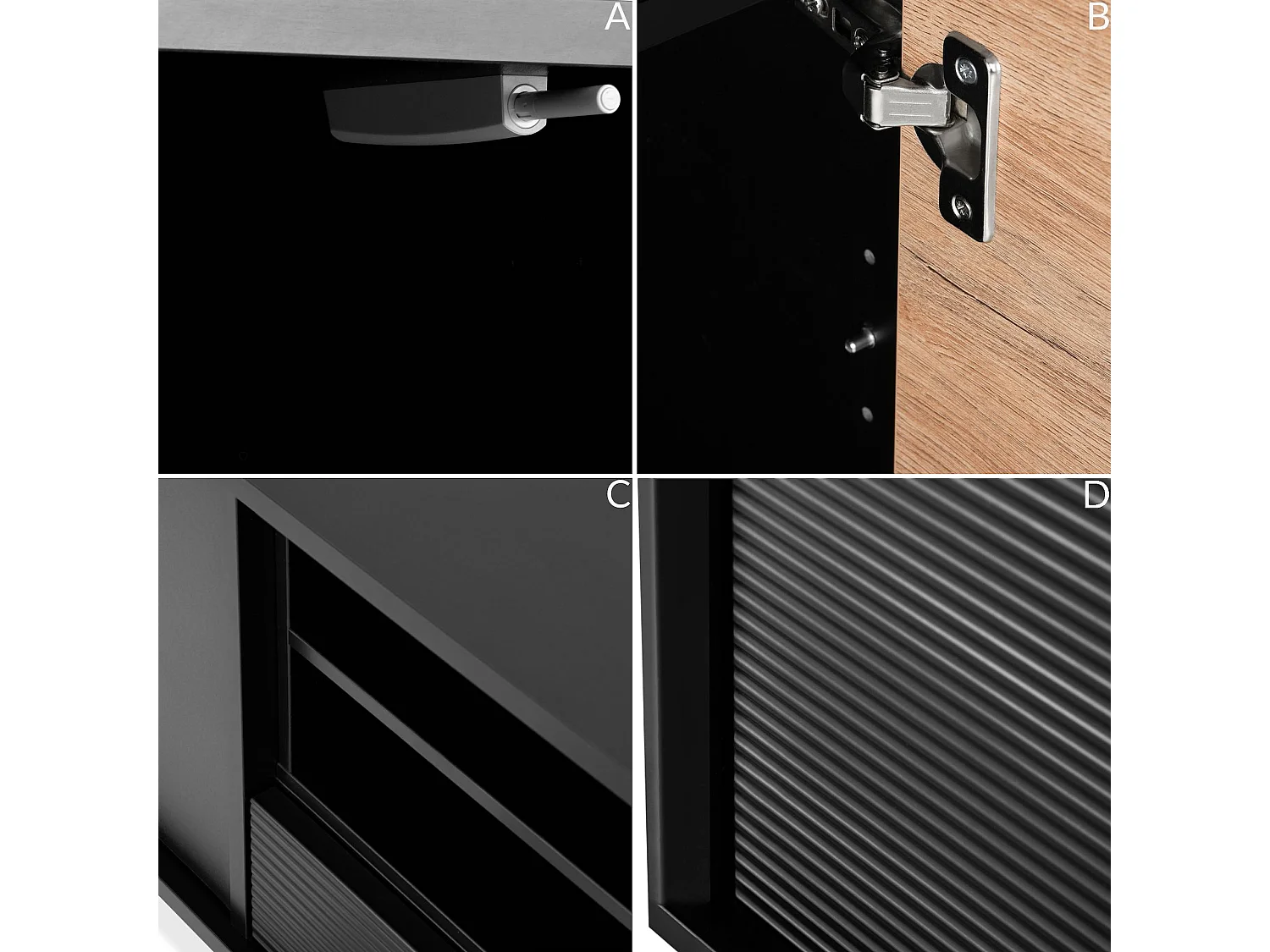 TV-Schränk Loft-Stil - schwarz - LOFTY