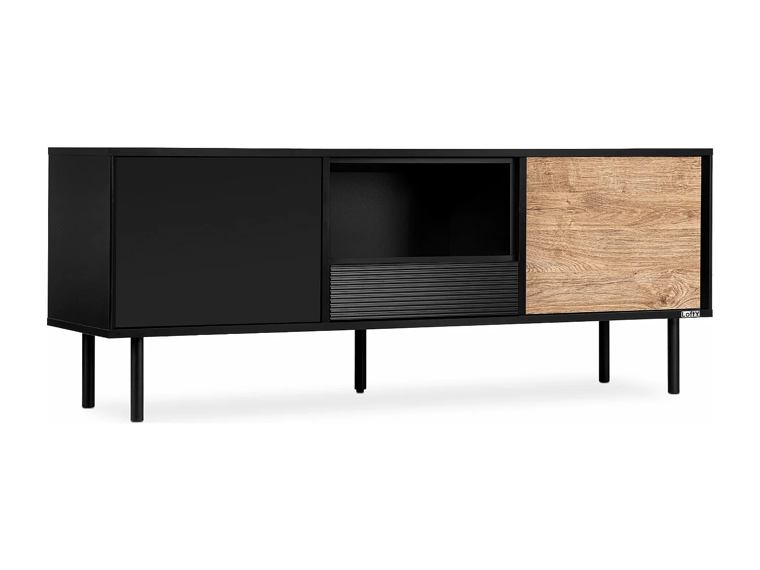 TV-Schränk Loft-Stil - schwarz - LOFTY