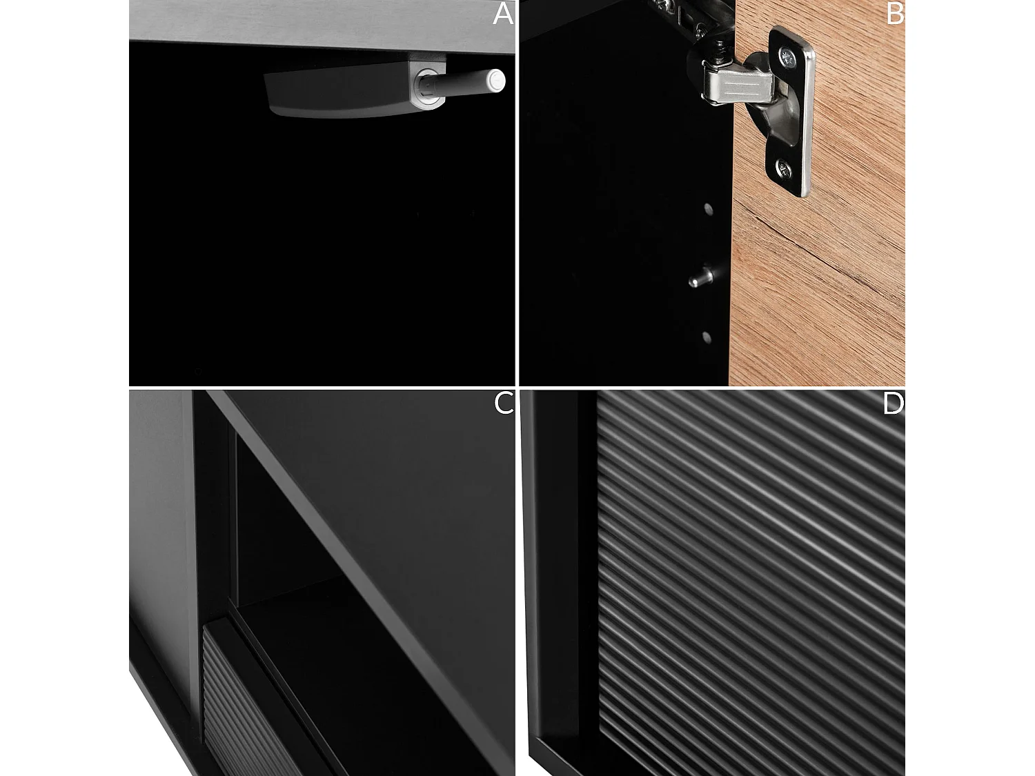 TV-Schränk Loft-Stil - schwarz - LOFTY