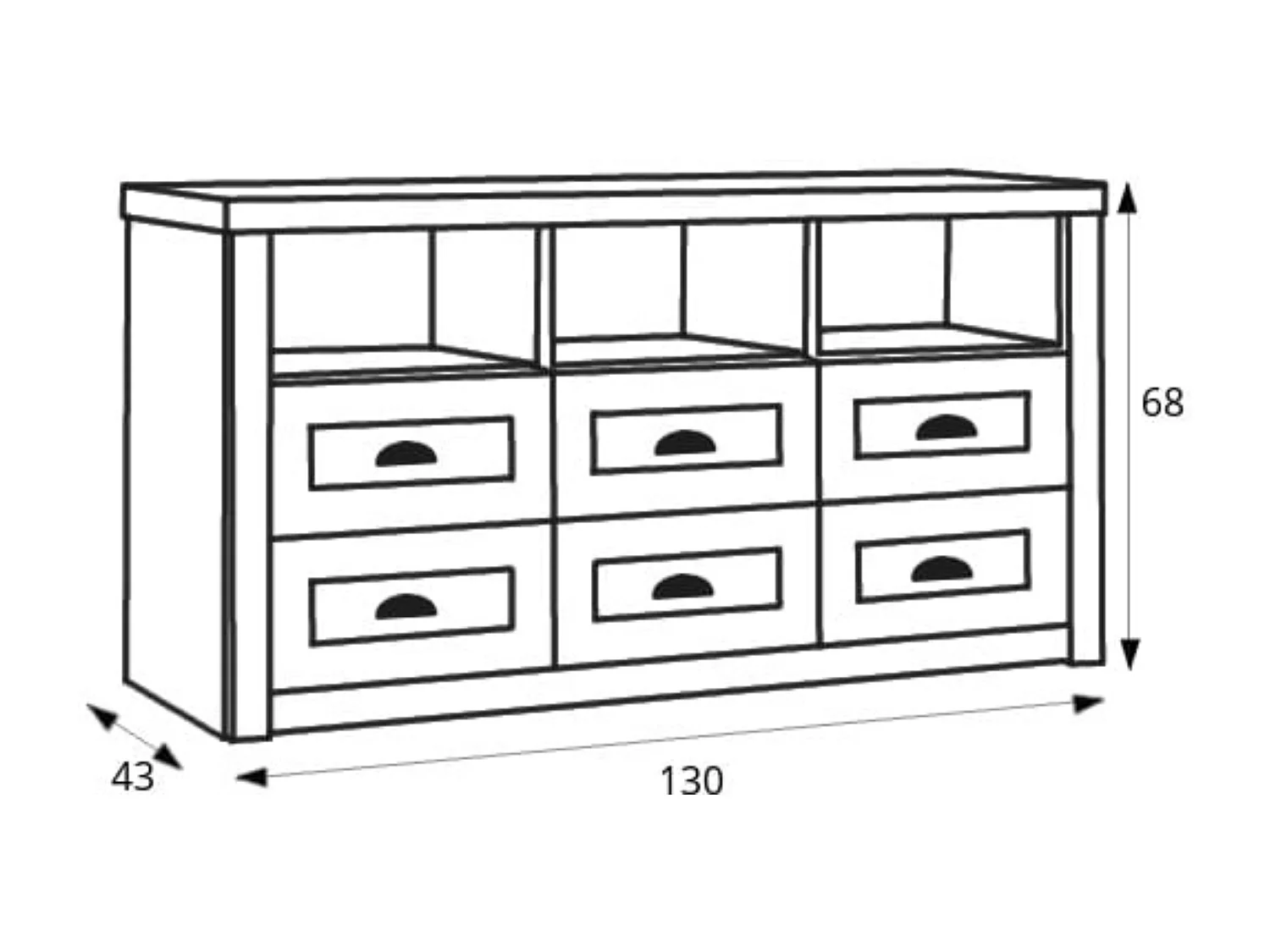 TV-Schränk mit Schubladen - weiß - LEMAS