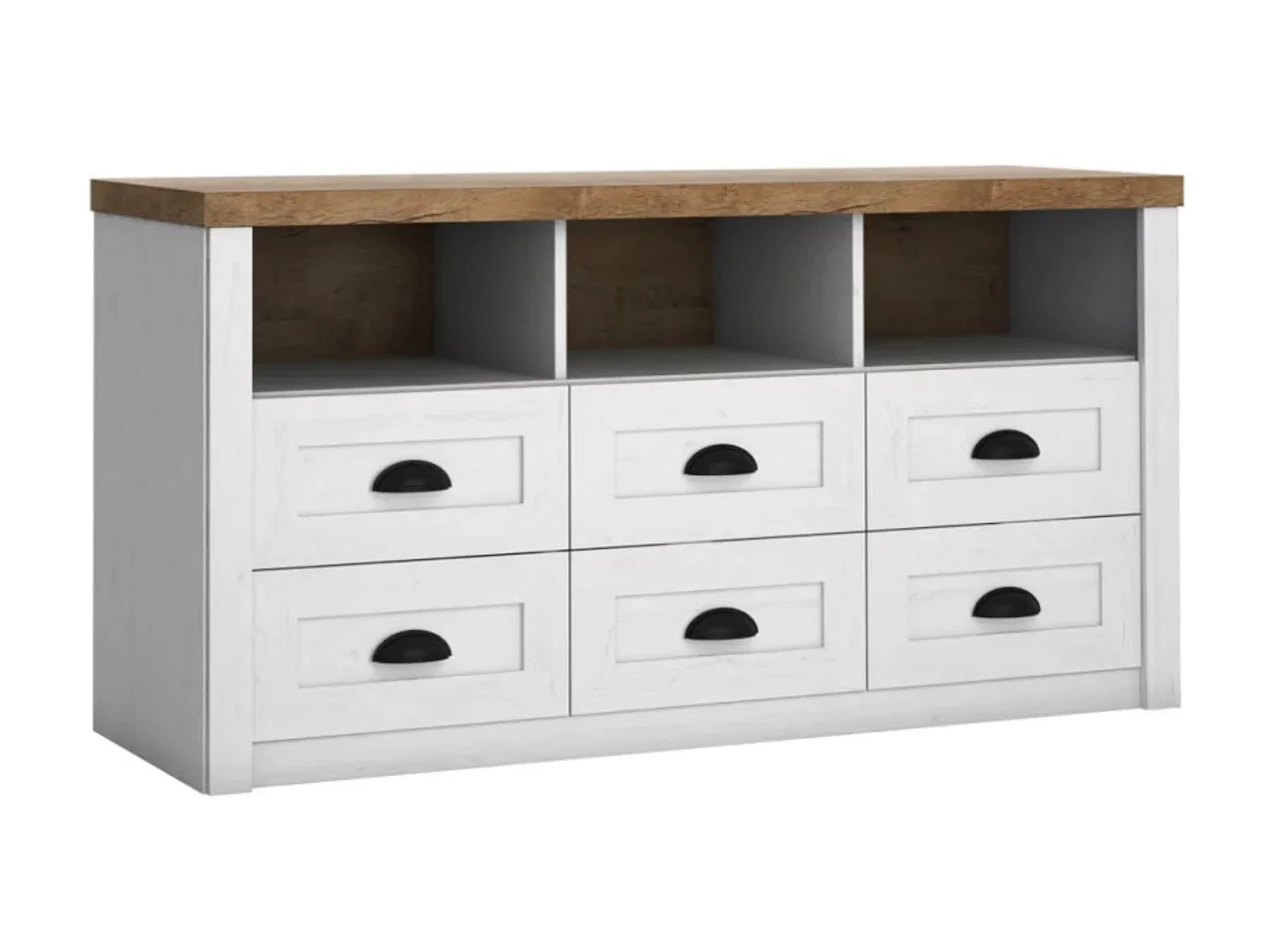 TV-Schränk mit Schubladen - weiß - LEMAS