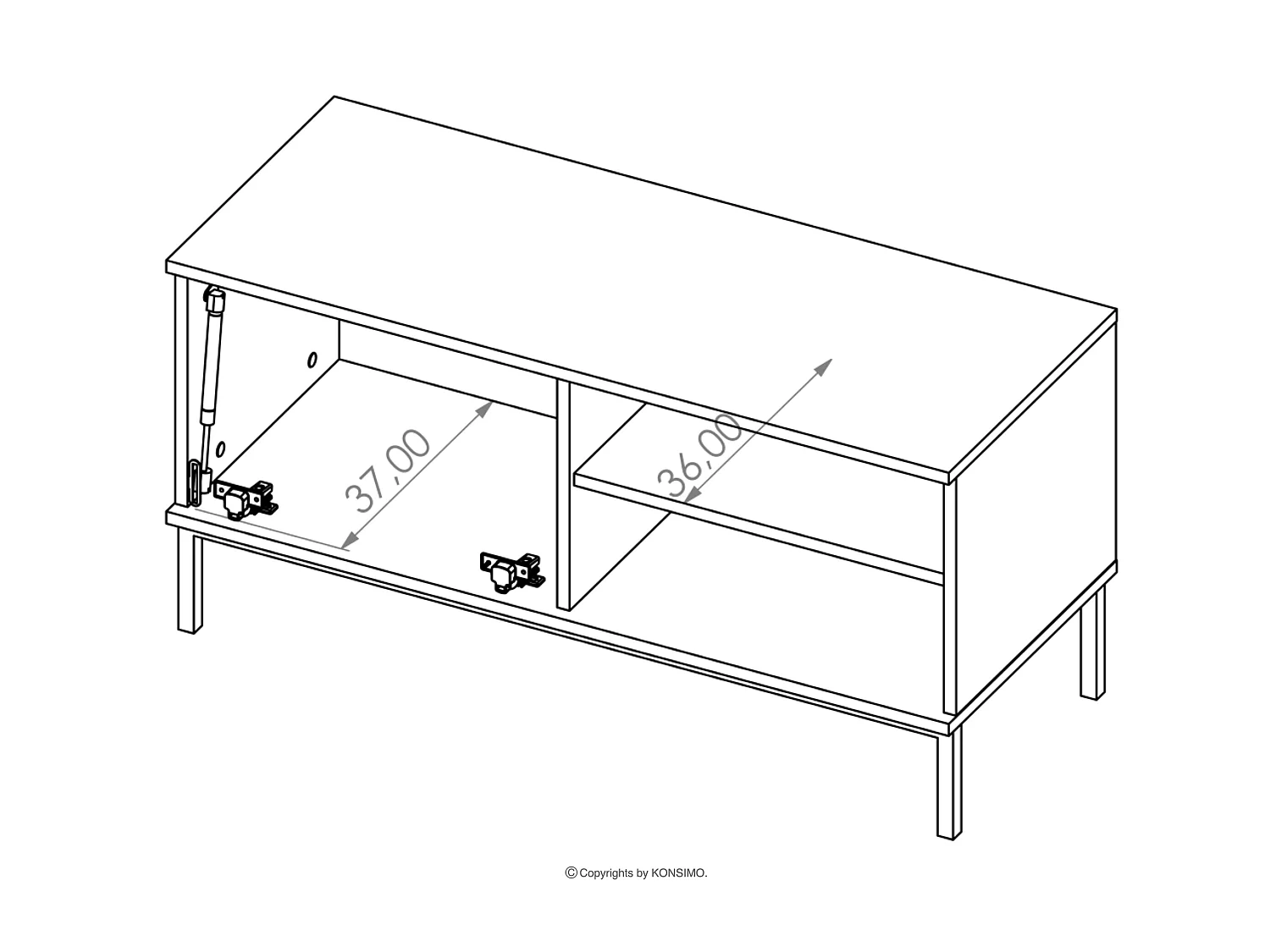 TV Schränke zeitloses Design mit Schublade - marineblue - RUFES