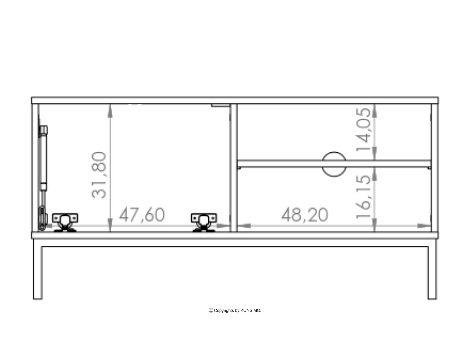 TV Schränke zeitloses Design mit Schublade - marineblue - RUFES