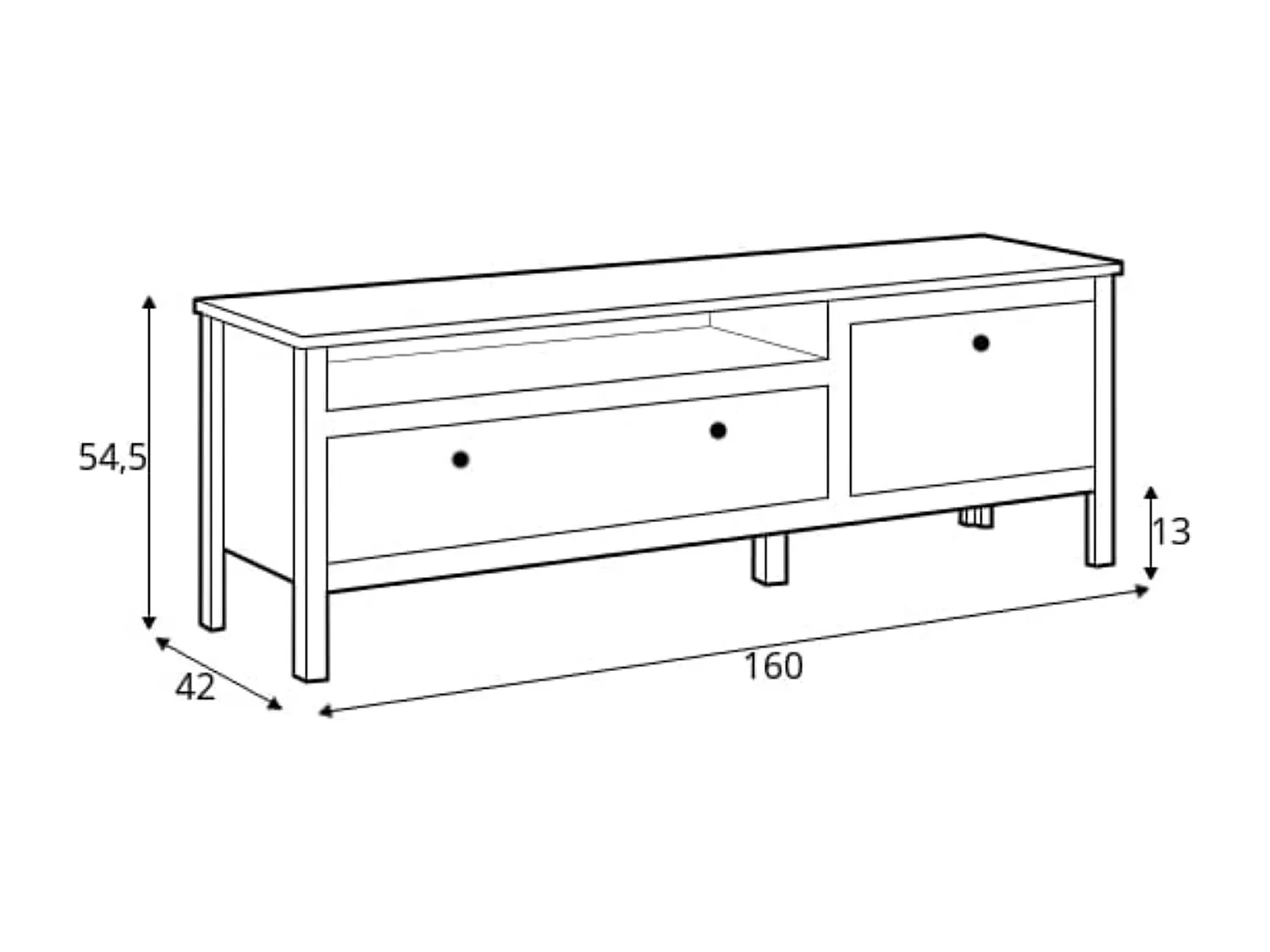 RTV-Schrank mit geräumiger Schublade - weiß - FARGE