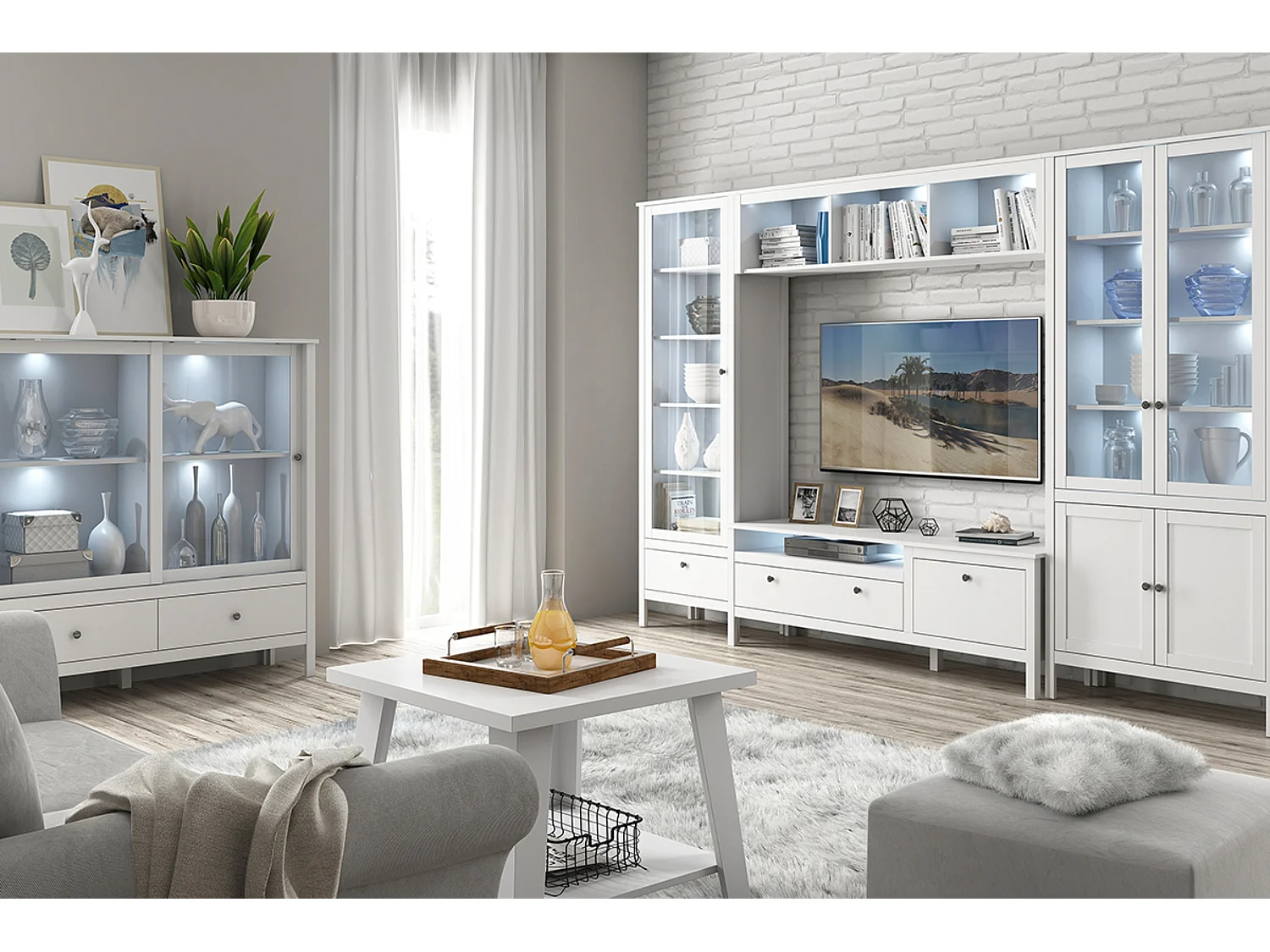 RTV-Schrank mit geräumiger Schublade - weiß - FARGE